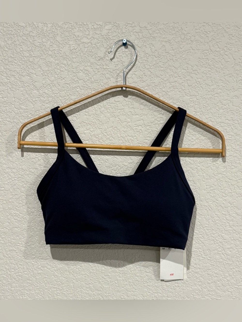 NWT H&M Medium Support Sports Bra With Softmove Navy Blue Size S